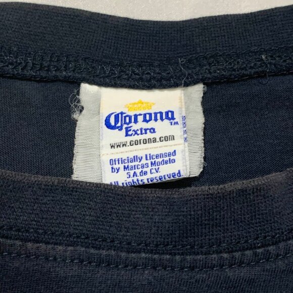 Vintage Corona Extra Beer Beach Crown Men's Black Muscle Shirt - Picture 4 of 7